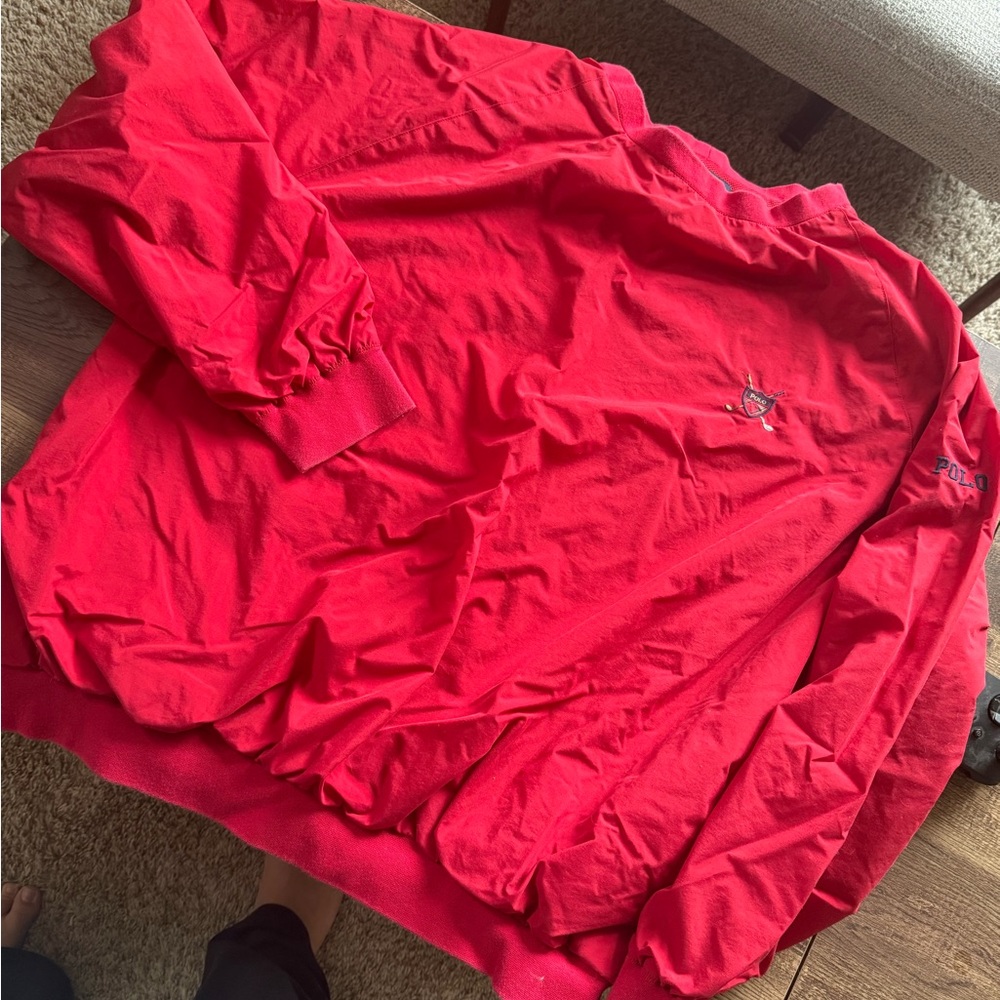 Vintage Red Polo Pullover Sweatshirt